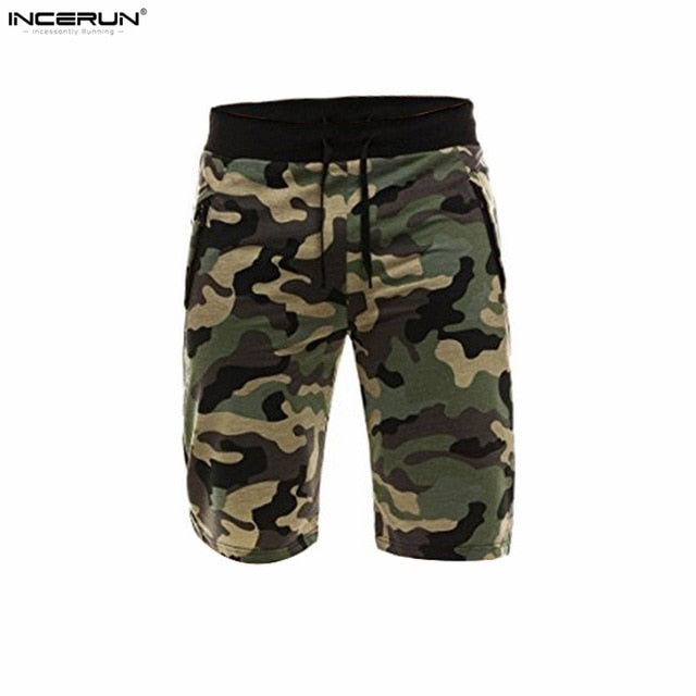 INCERUN Gyms Bodybuilding Workout Joggers Camouflage Shorts Men Military Short Pants Camouflage Camo Casual Men's Shorts