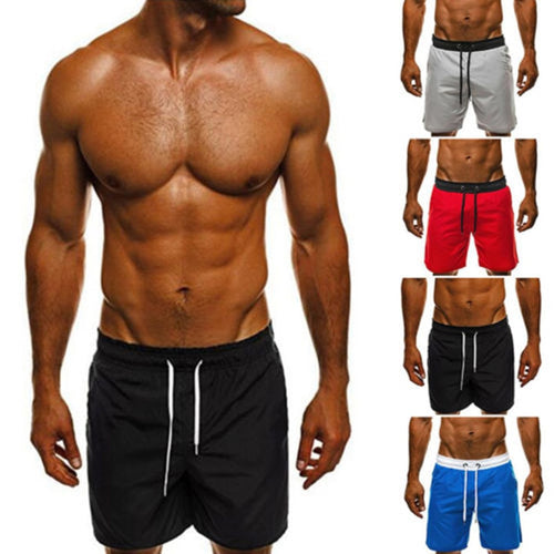 Casual Men's Shorts Loose Joggers Sporting Beach Shorts Elastic Waist Basic Color Bodybuilding Male Workouts Sweatpants Summer