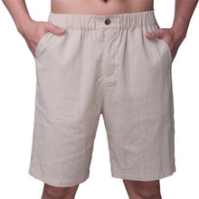 Load image into Gallery viewer, Cotton M-4XL Men Casual Shorts Knee Length Elastic Waist Slim Fitness Straight Joggers Sweatpants Male Basic Solid Color White