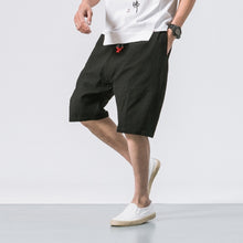 Load image into Gallery viewer, 2018 Summer Men Shorts Casual Cotton Linen Loose Fitness Joggers Bermuda Fashion Patchwork Knee Length Baggy Drawstring Hombre